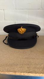 Zwarte Baret met Embleem brandweerpet, Verzamelen, Ophalen of Verzenden, Luchtmacht, Nederland, Helm of Baret