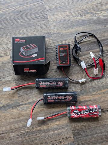 NiMH batterijen + lader accu voor Tamiya etc  beschikbaar voor biedingen