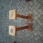 2 mahonie houten zuilem, Ophalen, Gebruikt