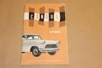 Ford Consul 1700 - Instructieboekje - Ca 1960, Auto diversen, Ophalen of Verzenden