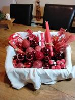 Kerstballen, lint etcetera rood, Ophalen of Verzenden, Zo goed als nieuw