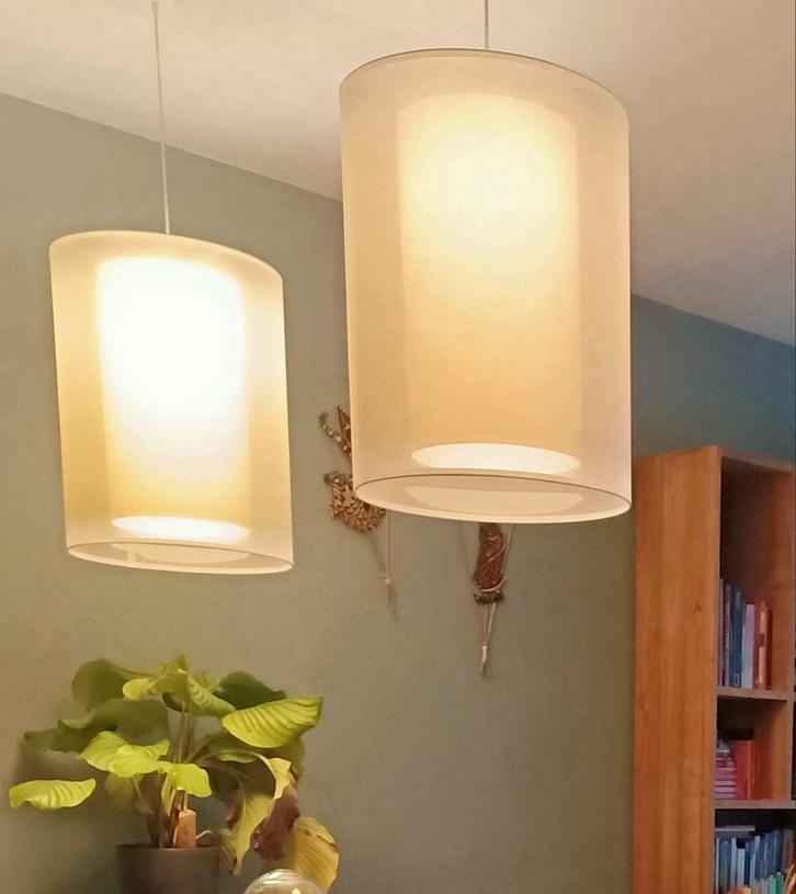 3 x hanglamp, Huis en Inrichting, Lampen | Hanglampen, Zo goed als nieuw, Minder dan 50 cm, Stof, Ophalen