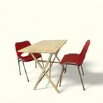 Vintage bistro tafel opklapbaar hout, hoogte verstelbaar, Tuin en Terras, Tuintafels, Ophalen, Gebruikt, Rond, Nb