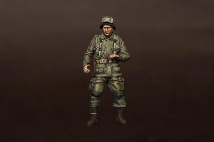 H-293,RESIN FIGUUR 1-35,US AIRBORNE MG GUNNER FOR JEEP WWII, Hobby en Vrije tijd, Modelbouw | Figuren en Diorama's, Nieuw, Ophalen of Verzenden