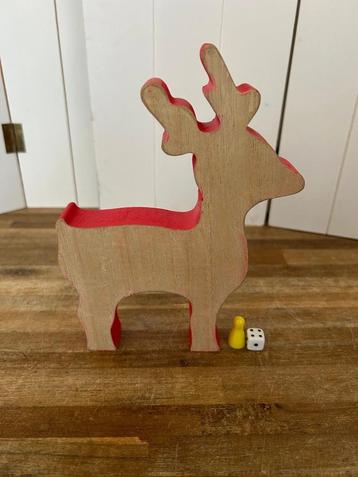 19cm houten hert kerstdecoratie beschikbaar voor biedingen