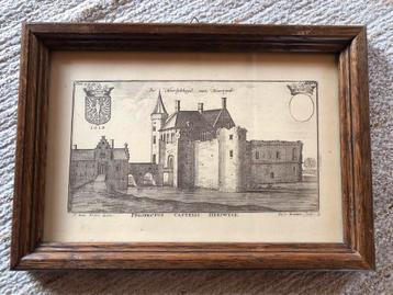 Gravure Kasteel Heeswijk - ingelijst achter glas beschikbaar voor biedingen