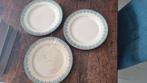 3 antieke Brocante Belgische borden groen decor, Antiek en Kunst, Ophalen