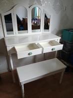Kaptafel met spiegel en bankje, Ophalen, 100 tot 150 cm, 50 tot 100 cm, Zo goed als nieuw