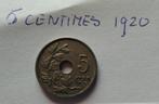 5 Centimes 1920 België, Postzegels en Munten, Munten | België, Ophalen of Verzenden, Overig, Losse munt