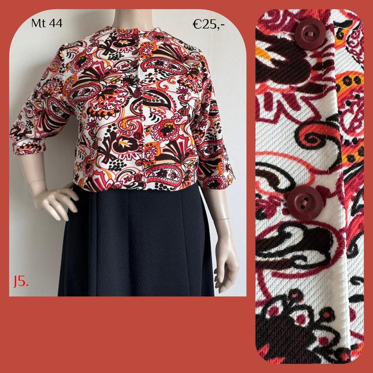 J5. Vintage jasje mt 44, Kleding | Dames, Jasjes, Kostuums en Pakken, Gedragen, Jasje, Maat 42/44 (L), Overige kleuren, Verzenden
