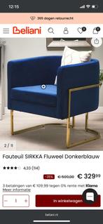 Beliani fauteuil per stuk te koop, Huis en Inrichting, Ophalen of Verzenden, Zo goed als nieuw, 50 tot 75 cm