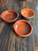 3 terracotta tapas schaaltjes, Huis en Inrichting, Keuken | Servies, Ophalen of Verzenden, Zo goed als nieuw, Overige stijlen