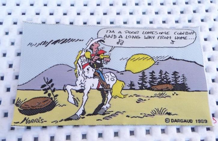 LUCKY LUKE APPLICATIE , GEBORDUURD NIEUW DARGAUD 1989, Verzamelen, Stripfiguren, Nieuw, Gebruiksvoorwerp, Superheld, Verzenden