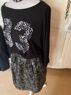 Oversized Zwart T-shirt - Maat M met vleermuis-mouwen., Kleding | Dames, T-shirts, Ophalen of Verzenden, Zo goed als nieuw, Maat 38/40 (M)