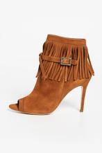 March23 suède ankle boots met franje maat 40, Kleding | Dames, Schoenen, Bruin, Ophalen of Verzenden, Zo goed als nieuw, Schoenen met hoge hakken