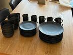 Zwarte servies set 12st H&M Home, Ophalen, Zo goed als nieuw, Overige stijlen, Bord(en)