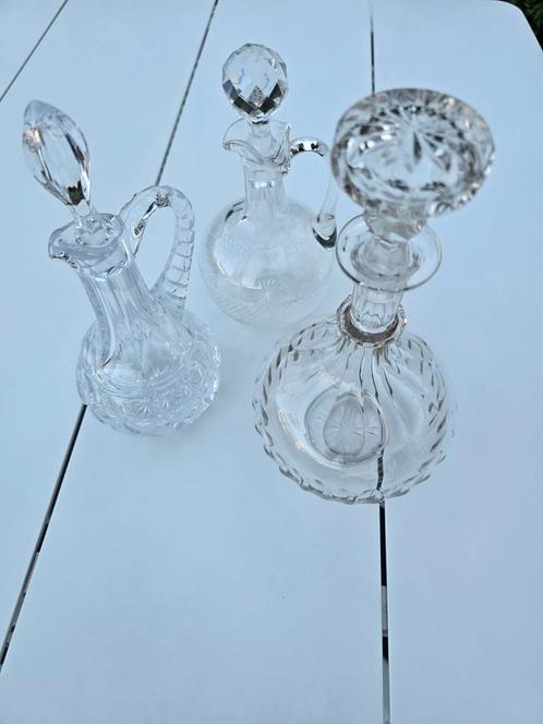 3 antieke Kristallen karaffen begin 1900 Art Deco & nouveau, Antiek en Kunst, Antiek | Glas en Kristal, Ophalen of Verzenden