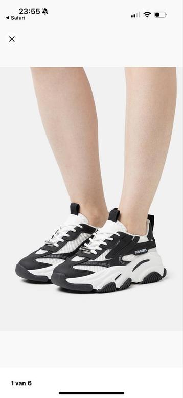 Steve Madden Sneakers zwart wit - Maat 40 1x gedragen beschikbaar voor biedingen