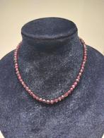 Antieke gefacetteerde rode granaat ketting, Sieraden, Tassen en Uiterlijk, Verzenden, Overige materialen, Ketting, Verguld