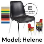 Kantinestoelen Helene. Zwart. Kuipstoelen. Stapelstoelen, Marconiweg 10 Zeewolde, Zwart, Nieuw, Info@everardo.nl