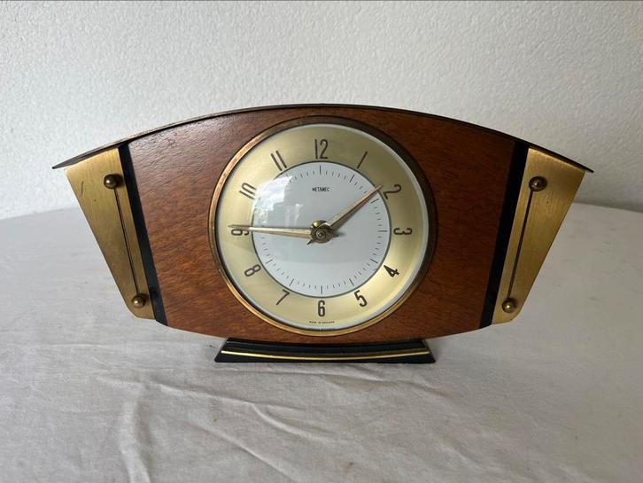 Vintage Metamec Klok Wekker Tafelklok Opwindbare Schouwklok, Antiek en Kunst, Antiek | Klokken, Ophalen of Verzenden