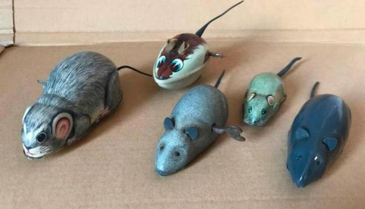 5 blikken speelgoed muizen / rat Schuco - T.T Japan etc., Verzamelen, Speelgoed, Zo goed als nieuw, Ophalen of Verzenden