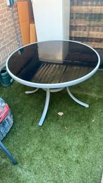 Tuin tafel incl. 2 (oude) stoelen, Tuin en Terras, Ophalen, Gebruikt, Rond, Aluminium