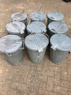 Mooie zinken vuilnisemmers,vuilnisbakken,nu 35 euro per stuk, Ophalen of Verzenden, Gebruikt, Minder dan 50 cm