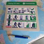 Safety card Transavia B-737-800, Verzamelen, Verzenden, Zo goed als nieuw, Kaart, Foto of Prent