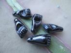 9067/ partij van 500 hematiet high shine handjes glashangers, Ophalen of Verzenden, Nieuw, Hanger