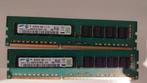 Geheugen 8Gb 2Rx8 PC3 12800E 2 stuks samsung, Computers en Software, RAM geheugen, Ophalen of Verzenden, Zo goed als nieuw, DDR3