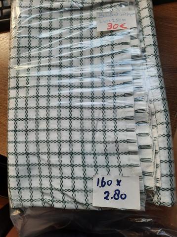Stof Beiersbont - 160 x 280cm - WIT & GROEN beschikbaar voor biedingen
