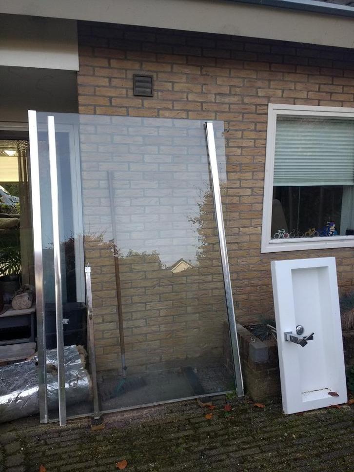 Douchewand, 140x200 en 90 x 200 cm, 8 mm, incl bevestiging, Doe-het-zelf en Verbouw, Sanitair, Zo goed als nieuw, Douche, Glas