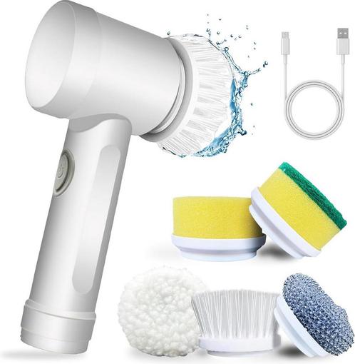 Elektrische Schoonmaakborstel 5-in-1 | Nieuw & Oplaadbaar, Huis en Inrichting, Schoonmaakartikelen, Bezem of Borstel, Verzenden