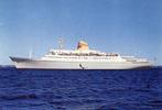 Passagiersschip Sagafjord - Norwegian America Line, Ophalen of Verzenden, Zo goed als nieuw, Kaart, Foto of Prent