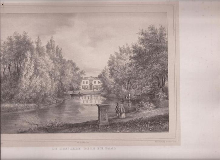 Lutgers, P.J. - De Hofstede Berg en Daal. Sassenheim. 1857, Antiek en Kunst, Kunst | Etsen en Gravures, Ophalen of Verzenden