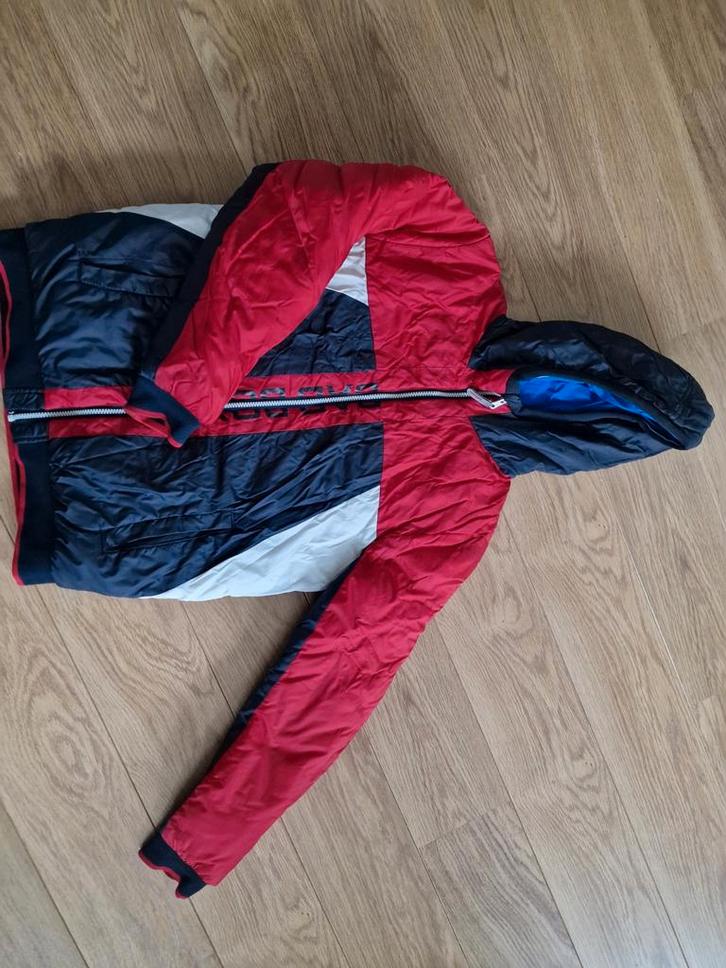 Mooie reversible winterjas in rood, wit en blauw, Kinderen en Baby's, Kinderkleding | Maat 164, Ophalen