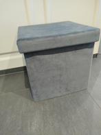 Grijze Opvouwbare Poef met Opbergruimte - Nieuwstaat!, Huis en Inrichting, Banken | Voetenbanken en Poefen, Minder dan 50 cm, Vierkant