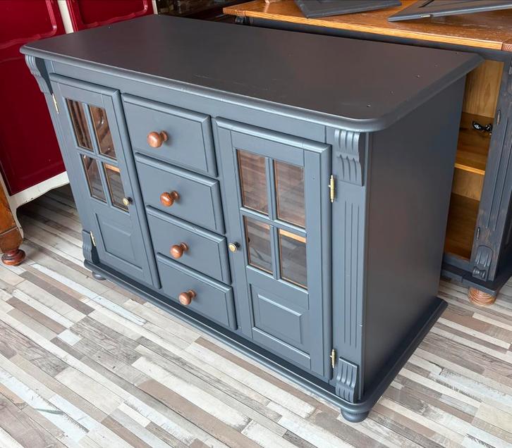 Stoer massief grenen oude brocante dressoir kast, Antiek en Kunst, Curiosa en Brocante, Ophalen