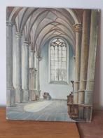 Schilderij interieur kerk C. J. Groothuizen. Alkmaar?, Antiek en Kunst, Kunst | Schilderijen | Klassiek, Ophalen