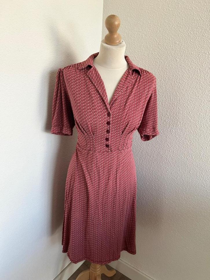 King Louie maat XL roze retro polo jurk 2604, Kleding | Dames, Jurken, Zo goed als nieuw, Maat 46/48 (XL) of groter, Roze, Knielengte