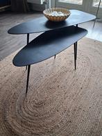 2 zwarte metalen salontafels van Goossens., Ophalen, 50 tot 100 cm, Rond, 50 tot 100 cm