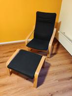 Ikea poäng stoel met voeten bankje, Ophalen, Zo goed als nieuw, Hout