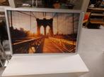 poster brooklyn bridge New York met lijst ( 500465), Ophalen of Verzenden, Zo goed als nieuw, Foto of Poster, 75 cm of meer