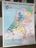 Schoolkaart Nederland & schoolkaart Friesland, Antiek en Kunst, Antiek | Schoolplaten, Aardrijkskunde, Ophalen