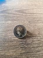 Zilveren halve gulden 1921 als broche, ½ gulden, Zilver, Ophalen of Verzenden, Koningin Wilhelmina