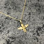 14 karaat gouden ketting met engel hanger, Ophalen of Verzenden, Nieuw, Goud