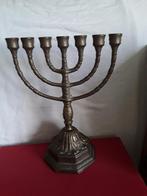 Menora kandelaar messing 7 armen, Antiek en Kunst, Antiek | Kandelaars, Ophalen of Verzenden, Koper of Brons