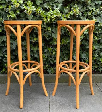 2 Houten Barkrukken Krukken Radomsko Thonet Bar-Kruk