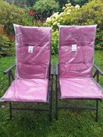 Twee nieuwe kussen hoge rug voor tuinstoelen, Ophalen, Nieuw, Textileen